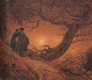 Caspar David Friedrich Two Men Contemplating the Moon (mk10) oil painting artist